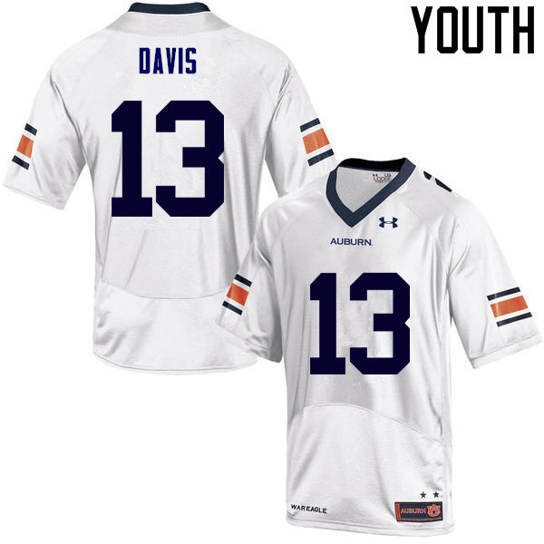 Auburn Tigers Youth Javaris Davis #13 White Under Armour Stitched College NCAA Authentic Football Jersey IJO1774WD